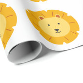 Lion Birthday Kinder kunst Cadeaupapier (Rol Hoek)