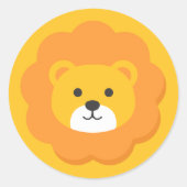 Lion Birthday Kinder kunst Ronde Sticker (Voorkant)
