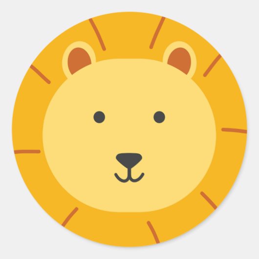 Lion Birthday Kinder kunst Ronde Sticker (Voorkant)