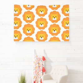 Lion Birthday Kinder Room Art Spandoek
