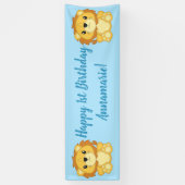 Lion Birthday Party Blue Spandoek (Verticaal)