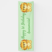 Lion Birthday Party Green Spandoek (Verticaal)