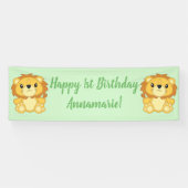 Lion Birthday Party Green Spandoek (Horizontaal)