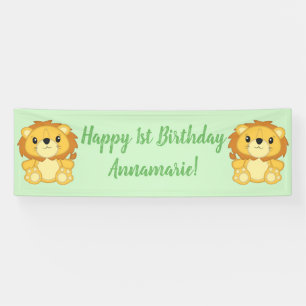 Lion Birthday Party Green Spandoek