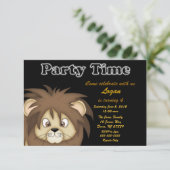 Lion Birthday Party Invitation Kaart (Staand voorkant)