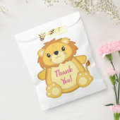 Lion Birthday Party Pink Bedankzakje (Gezegeld)