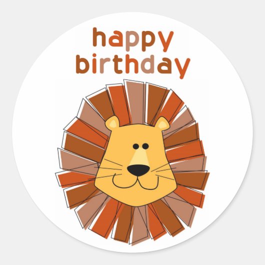 Lion Birthday Stickers (Voorkant)
