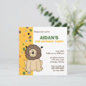 Lion - Birthday Uitnodiging (Staand voorkant)