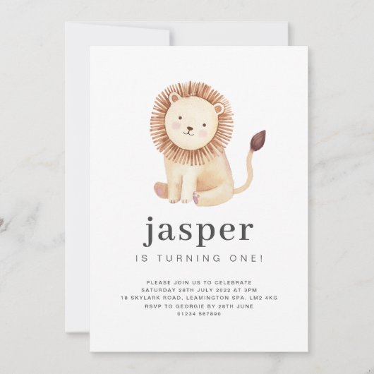 Lion Birthday Uitnodiging (Voorkant)