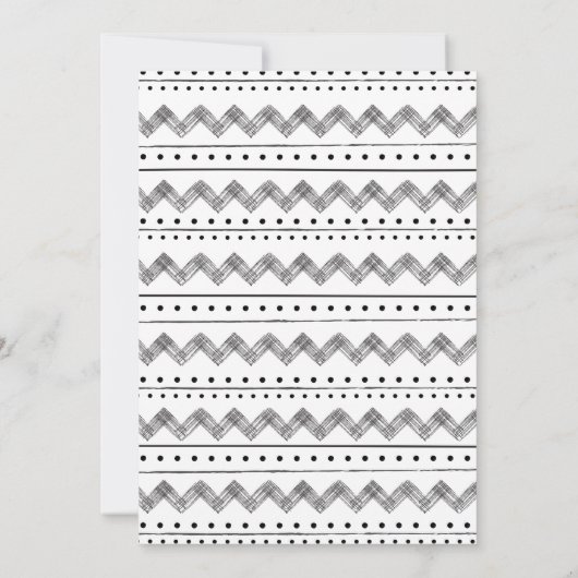 Lion Black en White Pattern Baby shower Kaart (Achterkant)