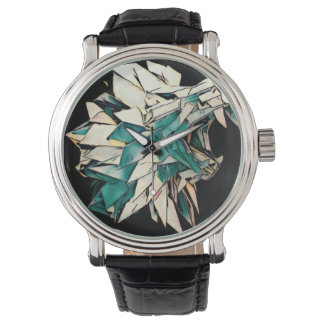 Lion Black  lederen horloge