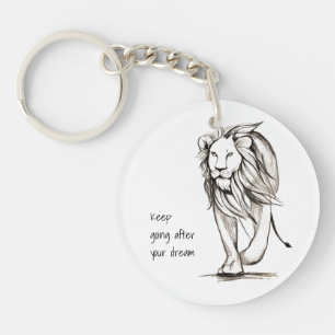 Lion - blijf doorgaan na je droom Metal Wall Art Sleutelhanger