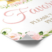 Lion Blush Pink Floral Baby shower Birthday Favor Poster (Hoek)