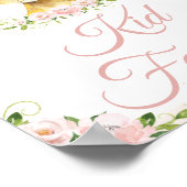 Lion Blush Pink Floral Birthday Kind Favors Poster (Hoek)