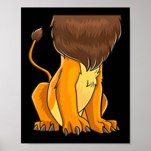 Lion Body Costume Mane Cute Headless Fun Lions Hal Poster (Voorkant)