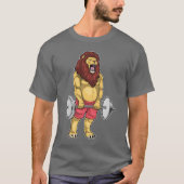 Lion Bodybuilder Dumbbell Bodybuilding T-shirt (Voorkant)