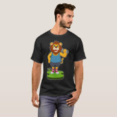 Lion Bodybuilder Dumbbell T-shirt (Voorkant volledig)