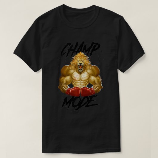 Lion Boing Champ Mode Mma Martial Arts Beast Fight T-shirt (Design voorkant)