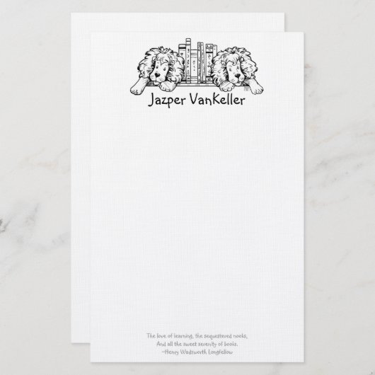 Lion Book eindigt op Personal Stationery Briefpapier (Voorkant / Achterkant)