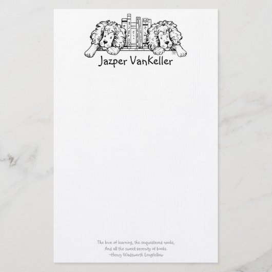 Lion Book eindigt op Personal Stationery Briefpapier (Voorkant)