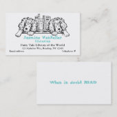 Lion Book End Visitekaartje (Voorkant / Achterkant)