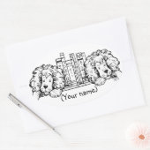 Lion Book Ends Personalized Ovale Sticker (Envelop)