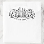 Lion Book Ends Personalized Ovale Sticker (Tas)