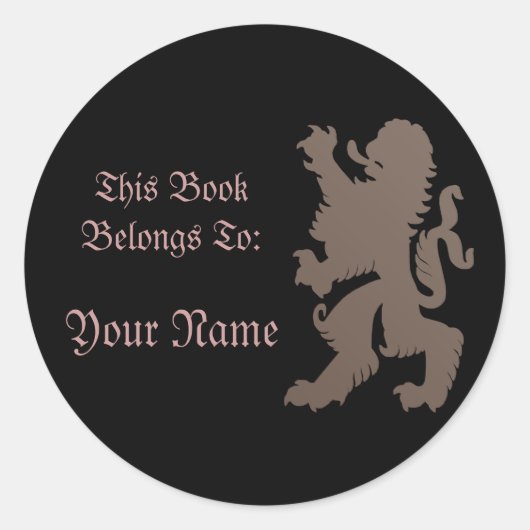 Lion Book Label Sticker (Voorkant)