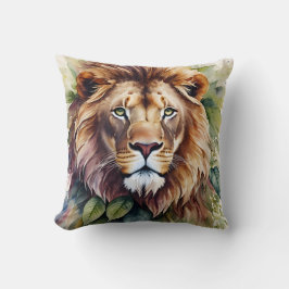 Lion Botanische Waterverf Kunstwerk Kussen