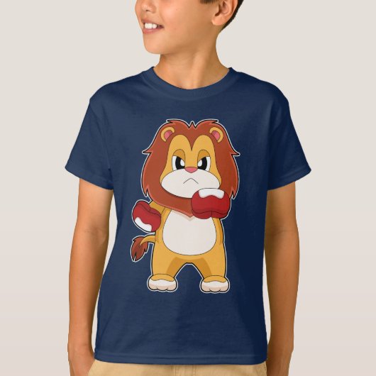 Lion Boxer Bokshandschoenen Boksen T-shirt (Voorkant)