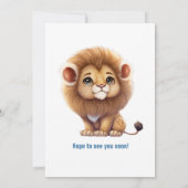 Lion Boy Baby shower King Cute Invitation Kaart (Achterkant)