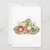 Lion Boy Baby shower Safari Animals Oerwoud Blader Kaart (Achterkant)