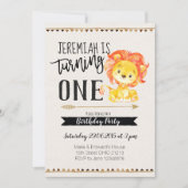 Lion Boy eerste verjaardagsfeest uitnodiging (Voorkant)