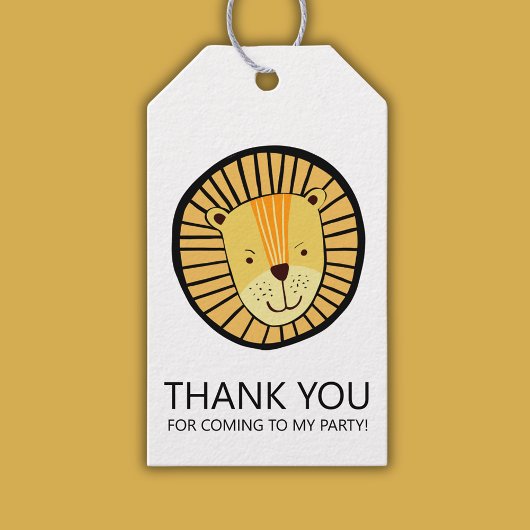 Lion Boys Birthday Party Hartelijk dank Cadeaulabel
