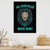 Lion Brave Heart Poster (Keuken)