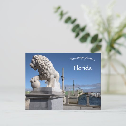 Lion Bridge St Augustine Florida Briefkaart (Staand voorkant)