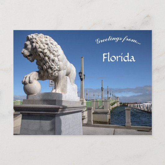 Lion Bridge St Augustine Florida Briefkaart (Voorkant)