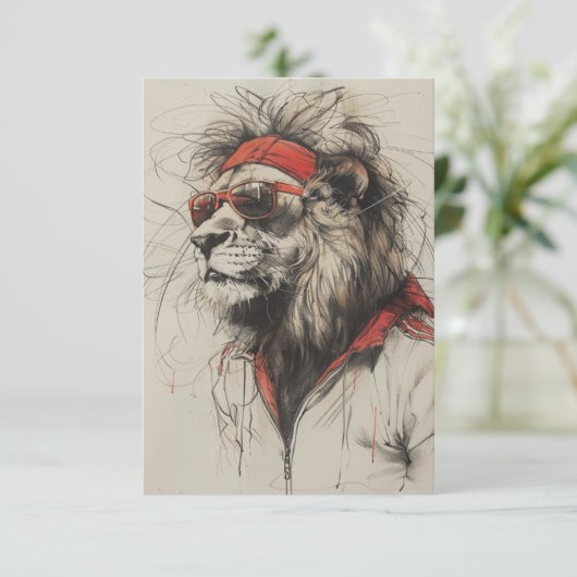 Lion Briefkaart (Staand voorkant)