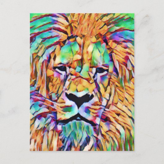 Lion Briefkaart - Levendige kunst (Voorkant)
