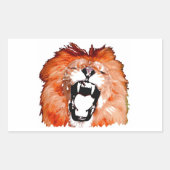 Lion brullende rechthoek Sticker (Voorkant)