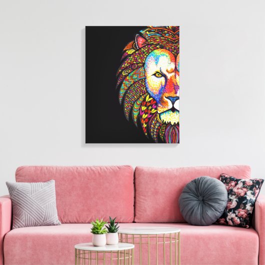 Lion Canvas Afdruk (Insitu (Woonkamer))