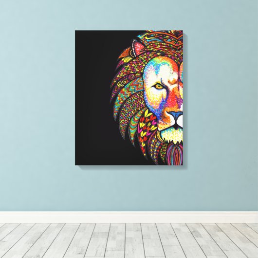 Lion Canvas Afdruk (Insitu (Houten vloer))