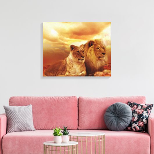 Lion Canvas Afdruk (Insitu (Woonkamer))