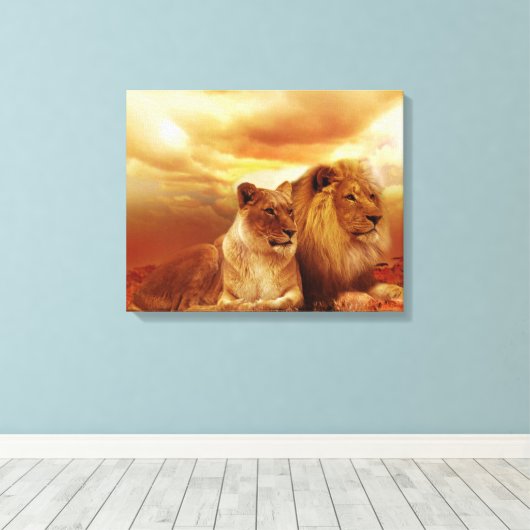 Lion Canvas Afdruk (Insitu (Houten vloer))