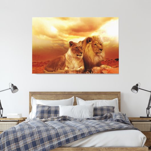 Lion Canvas Afdruk (Insitu (Slaapkamer))