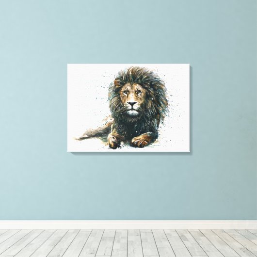 Lion Canvas Afdruk (Insitu (Houten vloer))
