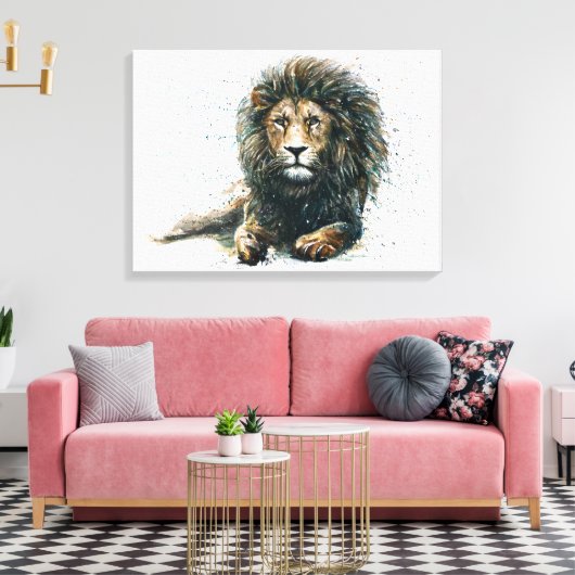 Lion Canvas Afdruk (Insitu (Woonkamer))