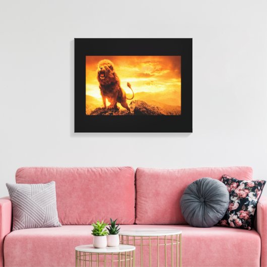 Lion Canvas Afdruk (Insitu (Woonkamer))