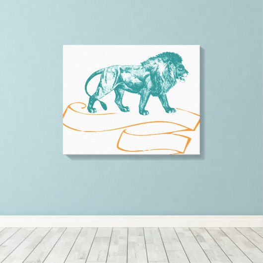 Lion Canvas Afdruk (Insitu (Houten vloer))