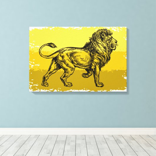 Lion Canvas Afdruk (Insitu (Houten vloer))